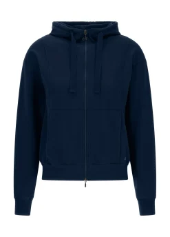 Clearance Felpa Core Leggera Con Zip E Cappuccio Blu Donna Felpe & Maglieria