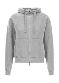 Clearance Felpa Core Leggera Con Zip E Cappuccio Grigio Donna Felpe & Maglieria
