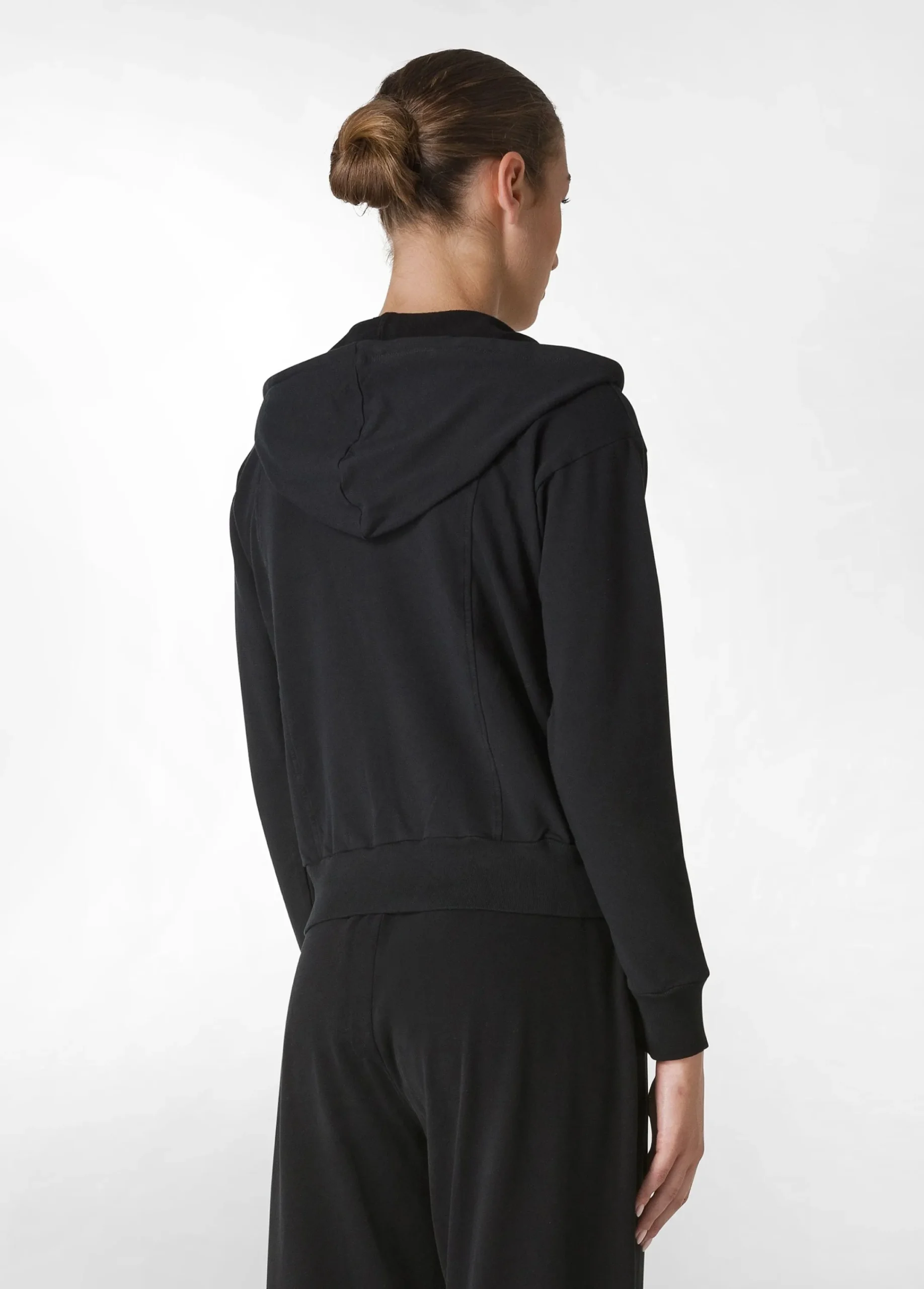 Sale Felpa Core Leggera Con Zip E Cappuccio Nero Donna Felpe & Maglieria