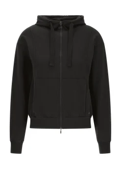 Sale Felpa Core Leggera Con Zip E Cappuccio Nero Donna Felpe & Maglieria