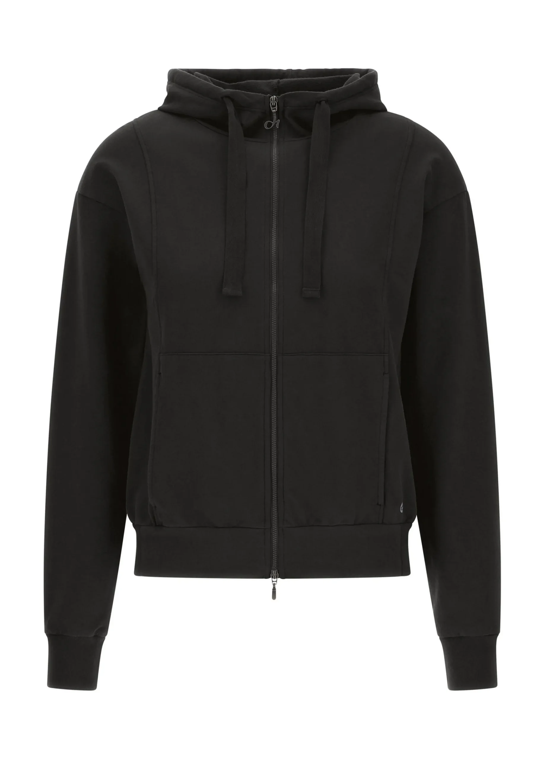 Sale Felpa Core Leggera Con Zip E Cappuccio Nero Donna Felpe & Maglieria