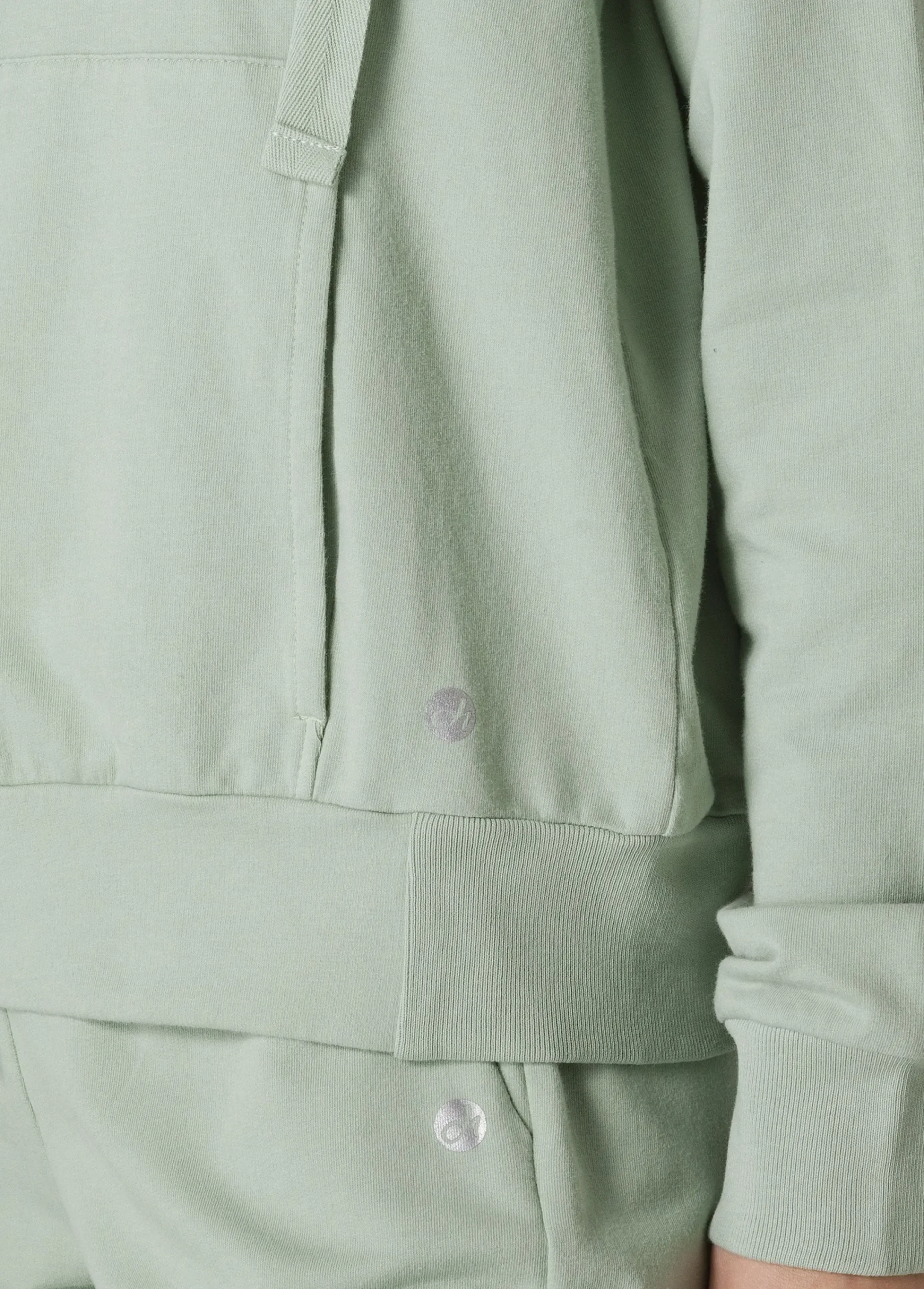 Cheap Felpa Core Leggera Con Zip E Cappuccio Verde Donna Felpe & Maglieria