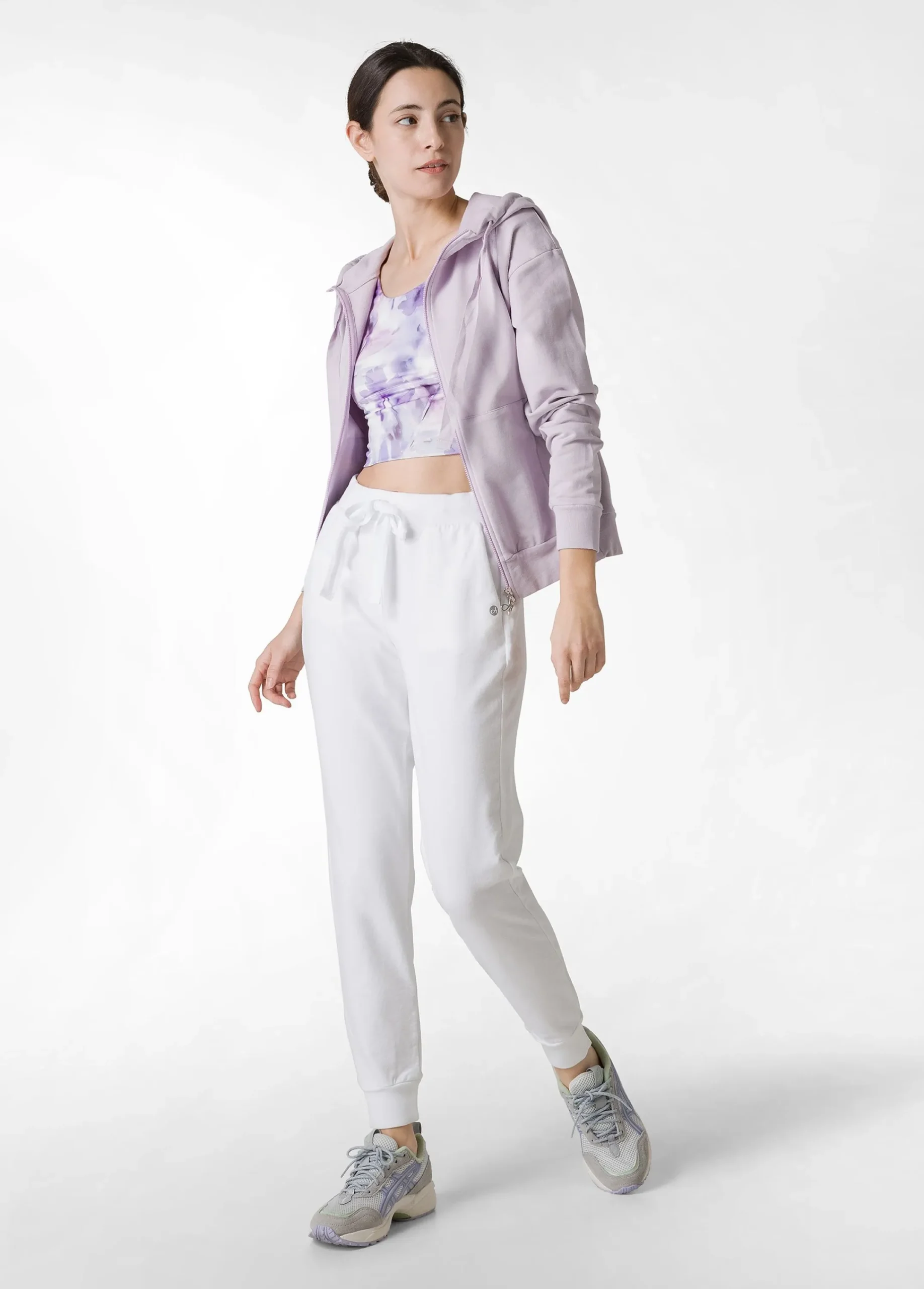 Flash Sale Felpa Core Leggera Con Zip E Cappuccio Viola Donna Felpe & Maglieria