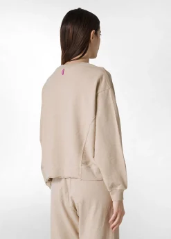 Outlet Felpa Fiammata Vintage Beige Donna Felpe & Maglieria