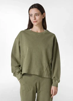 Shop Felpa Fiammata Vintage Verde Donna Felpe & Maglieria