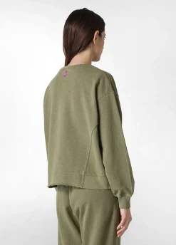Shop Felpa Fiammata Vintage Verde Donna Felpe & Maglieria