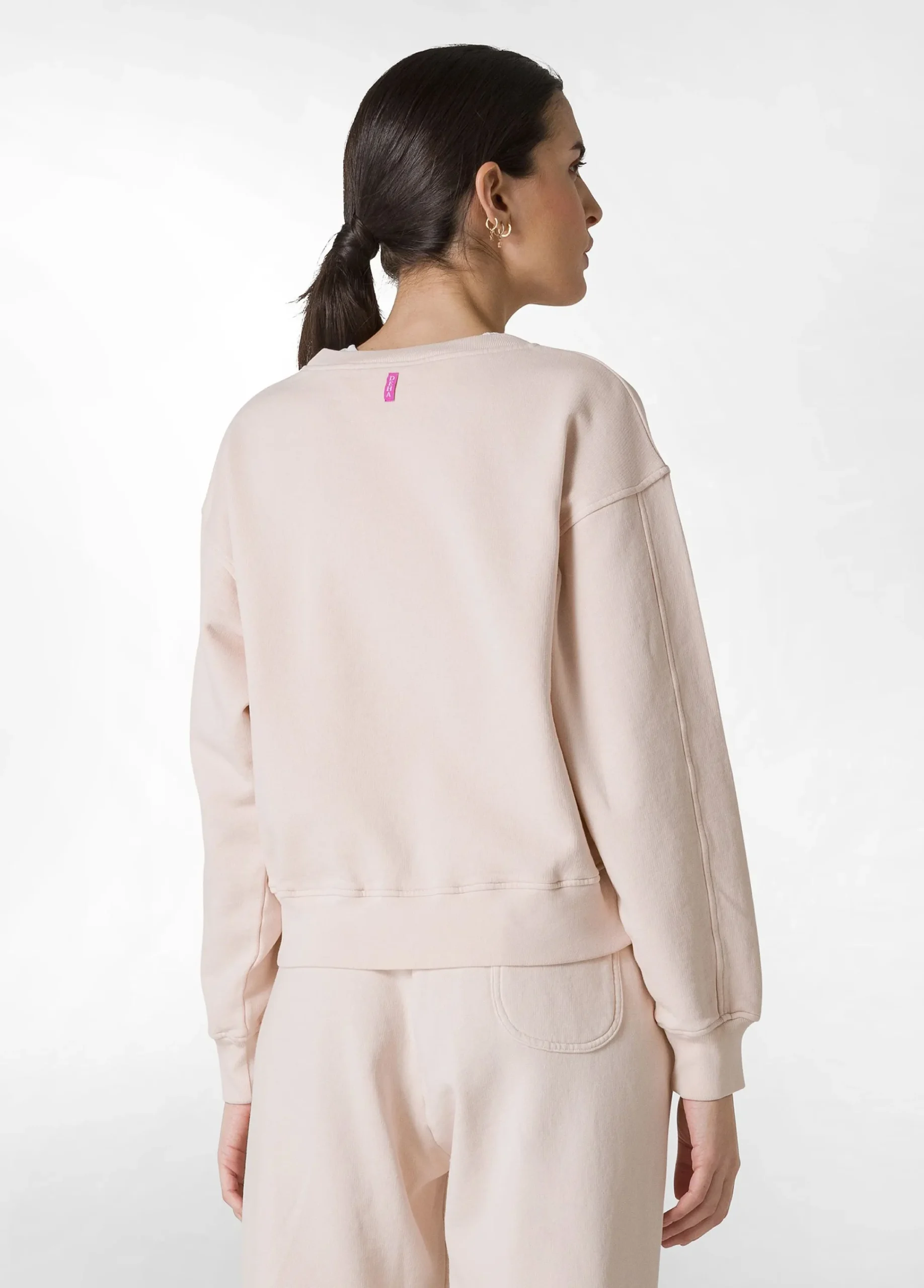 Hot Felpa Girocollo Comfy Con Grafica Rosa Donna Felpe & Maglieria