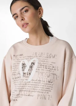 Hot Felpa Girocollo Comfy Con Grafica Rosa Donna Felpe & Maglieria