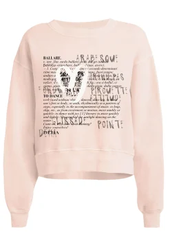 Hot Felpa Girocollo Comfy Con Grafica Rosa Donna Felpe & Maglieria