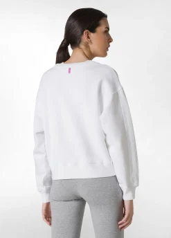 Fashion Felpa Girocollo Comfy Con Grafica Bianco Donna Felpe & Maglieria