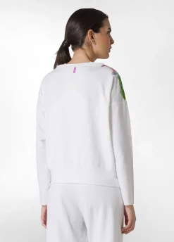 Best Felpa Girocollo Con Stampa Bianco Donna Felpe & Maglieria