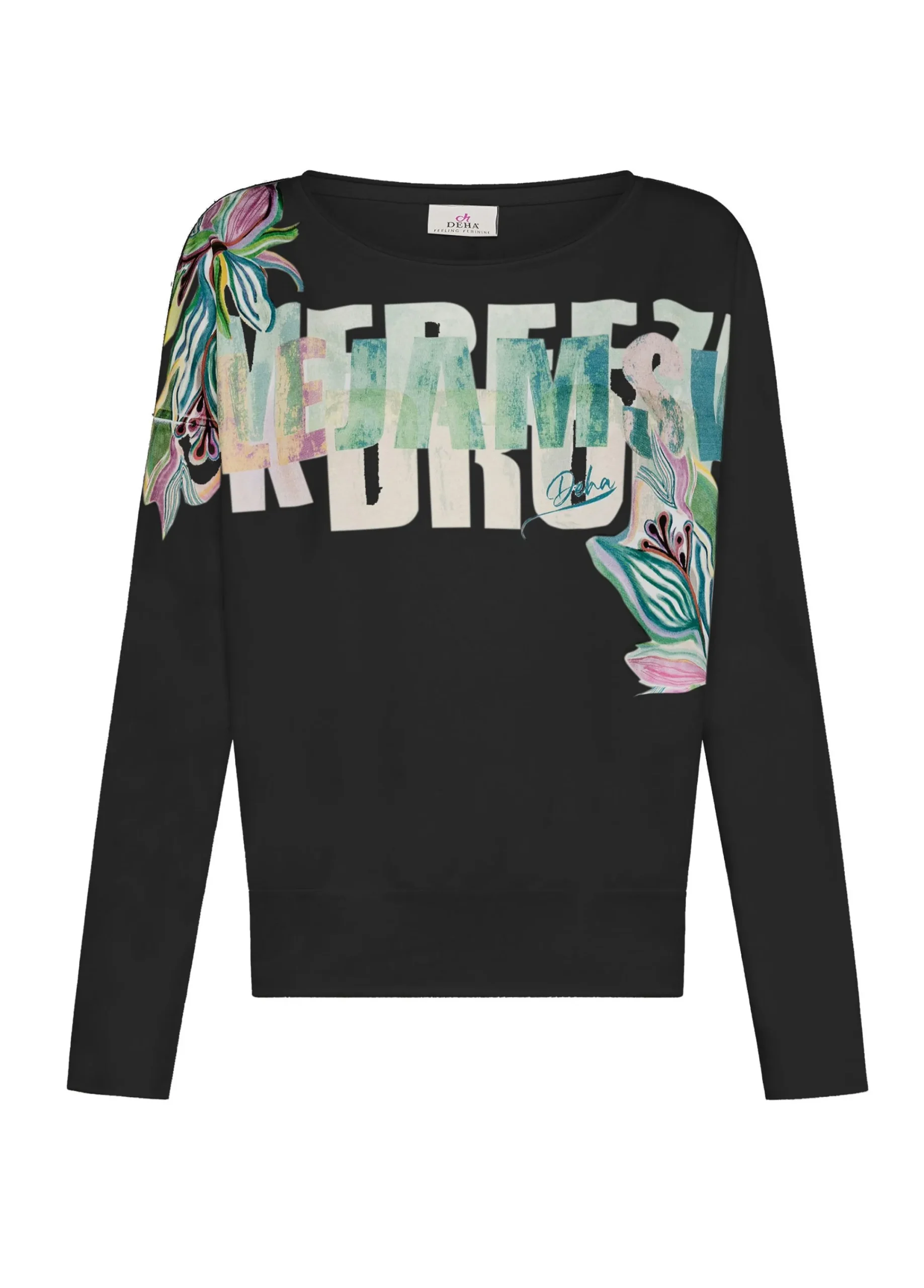 Online Felpa Girocollo Con Stampa Nero Donna Felpe & Maglieria