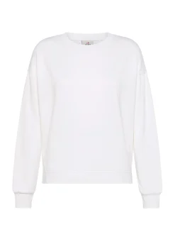 Cheap Felpa Girocollo Fondo Stondato Bianco Donna Felpe & Maglieria