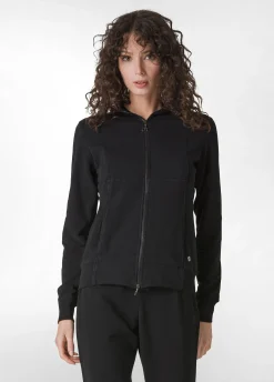 Discount Felpa Leggera Core Con Zip Nero Donna Felpe & Maglieria