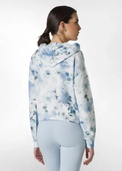 Hot Felpa Leggera Misto Viscosa Stampata Con Nodo Blu Donna Felpe & Maglieria