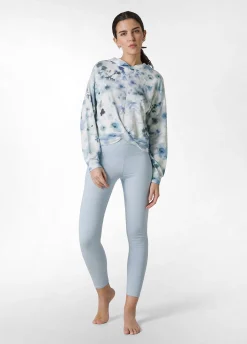 Hot Felpa Leggera Misto Viscosa Stampata Con Nodo Blu Donna Felpe & Maglieria