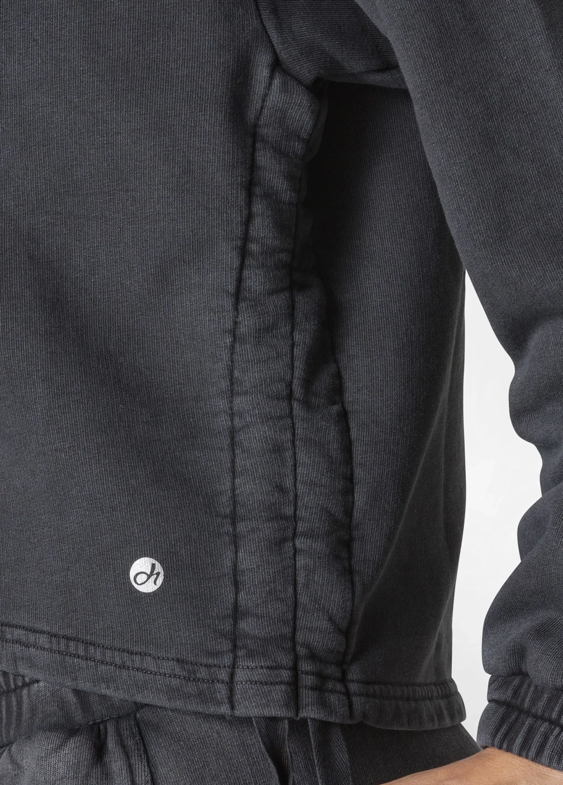 Discount Felpa Marmorizzata Cappuccio E Zip Nero Donna Felpe & Maglieria
