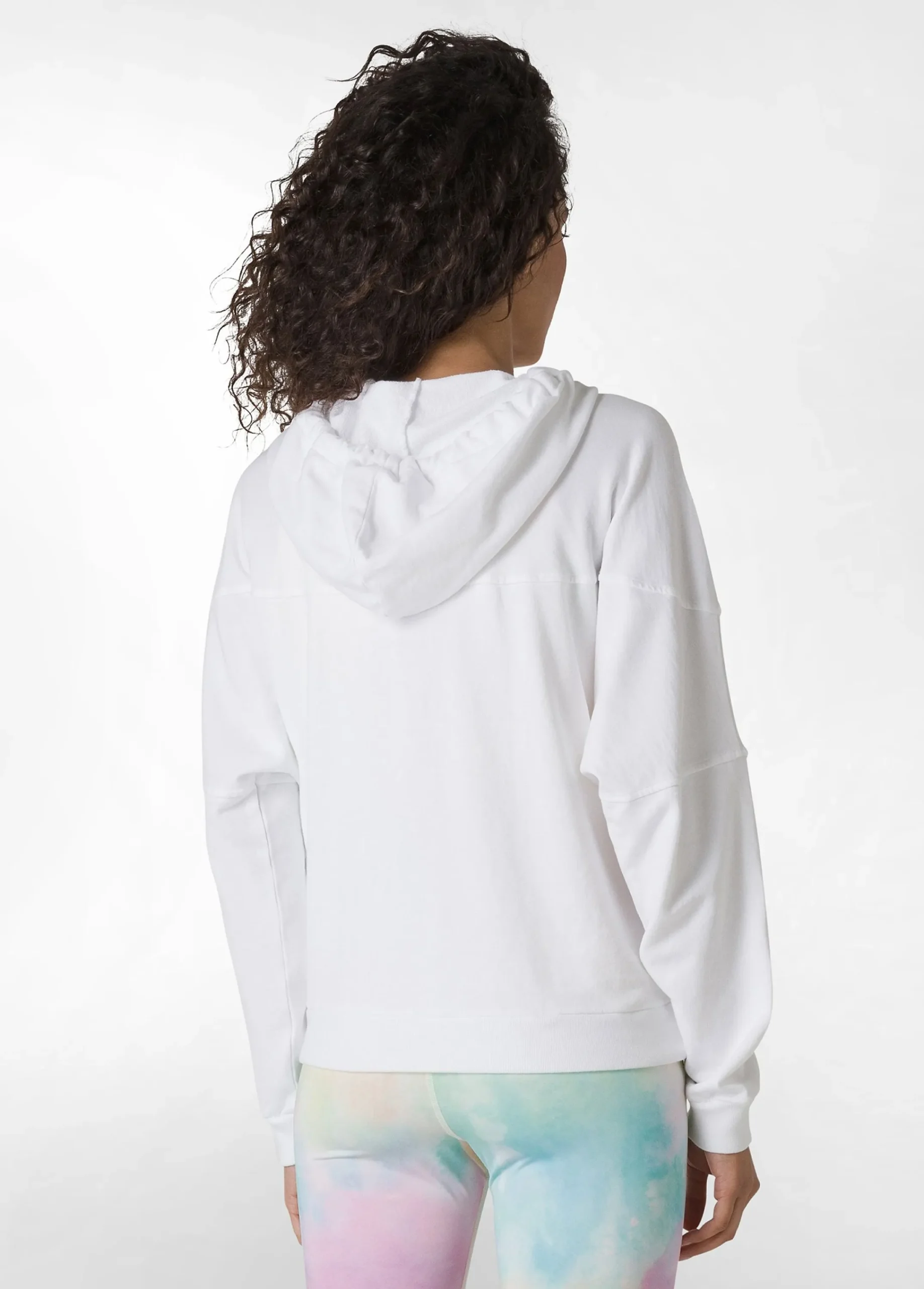 Cheap Felpa Organica Ampia Zip E Cappuccio Bianco Donna Felpe & Maglieria