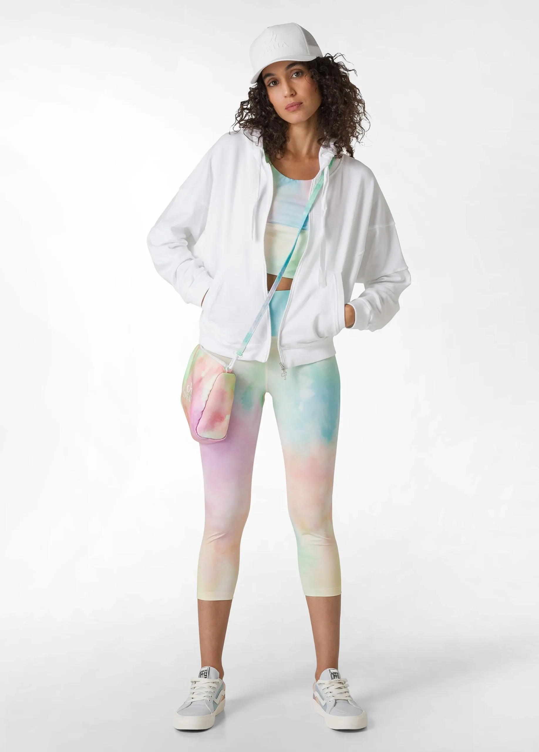 Cheap Felpa Organica Ampia Zip E Cappuccio Bianco Donna Felpe & Maglieria