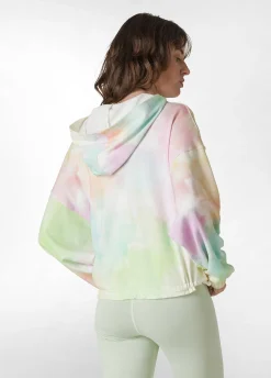 New Felpa Organica Stampa Fade Away Zip E Cappuccio Donna Felpe & Maglieria