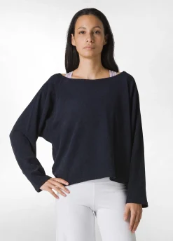 Discount Felpa Over In Spugna Blu Donna Felpe & Maglieria