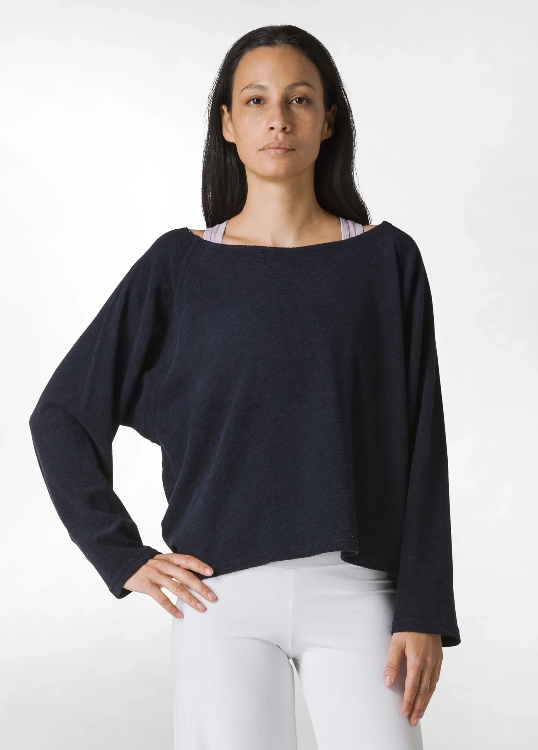 Discount Felpa Over In Spugna Blu Donna Felpe & Maglieria