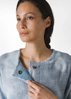 Flash Sale Giacca In Tweed Effetto Batik Blu Donna Giacche E Giubbotti