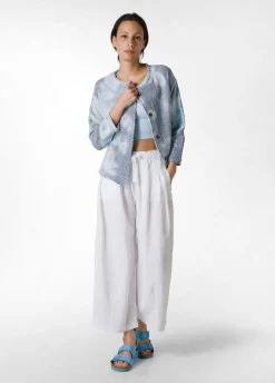 Flash Sale Giacca In Tweed Effetto Batik Blu Donna Giacche E Giubbotti
