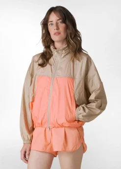 Cheap Giubbino Bicolore In Nylon Arancio Donna Giacche E Giubbotti