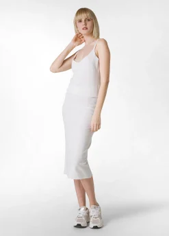 New Gonna A Maglia Bianco Donna Vestiti, Gonne E Tute