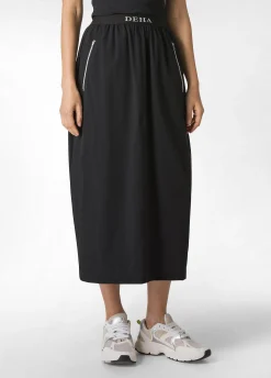 Shop Gonna In Nylon Con Logo Nero Donna Vestiti, Gonne E Tute