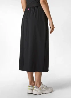 Shop Gonna In Nylon Con Logo Nero Donna Vestiti, Gonne E Tute