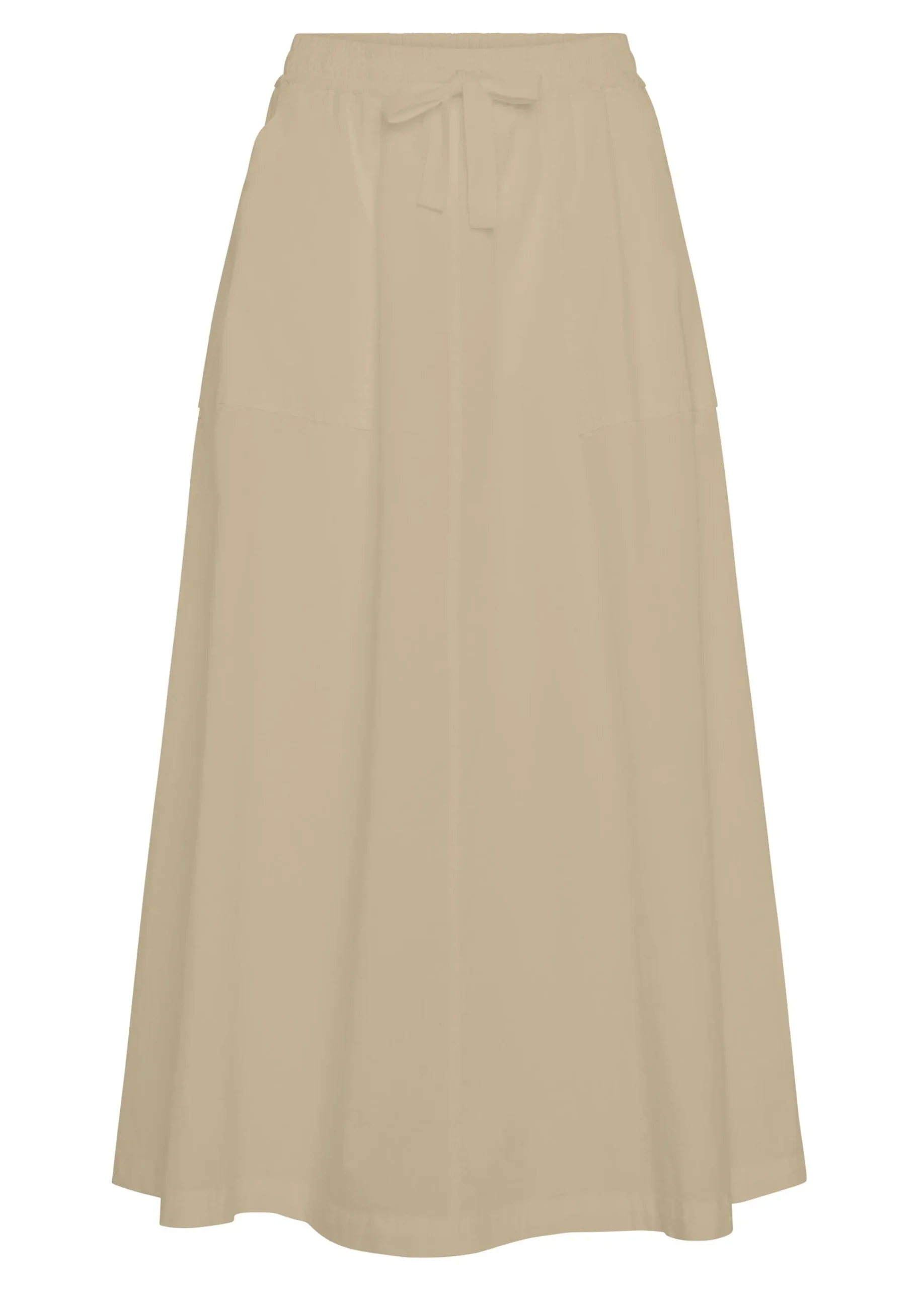 Online Gonna Lunga In Popeline Beige Donna Vestiti, Gonne E Tute