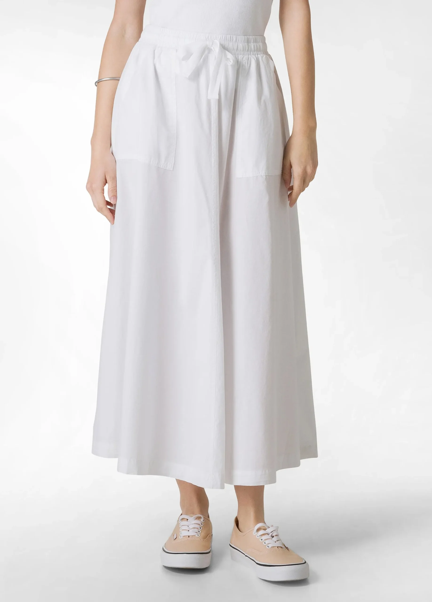 Best Gonna Lunga In Popeline Bianco Donna Vestiti, Gonne E Tute