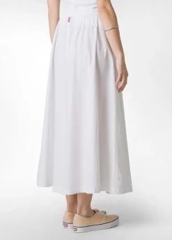 Best Gonna Lunga In Popeline Bianco Donna Vestiti, Gonne E Tute