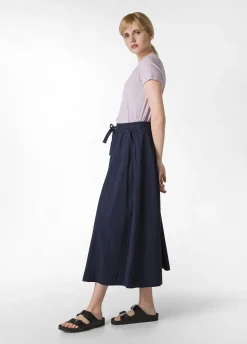 Outlet Gonna Lunga In Popeline Blu Donna Vestiti, Gonne E Tute