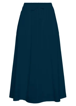 Outlet Gonna Lunga In Popeline Blu Donna Vestiti, Gonne E Tute