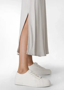 Shop Gonna Lunga In Raso Grigio Donna Vestiti, Gonne E Tute