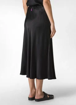 Hot Gonna Lunga In Raso Nero Donna Vestiti, Gonne E Tute