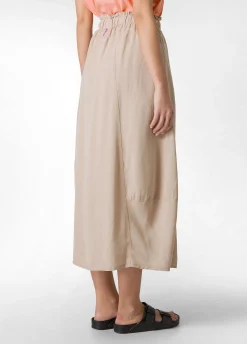 Online Gonna Lunga In Twill Tencel Beige Donna Vestiti, Gonne E Tute