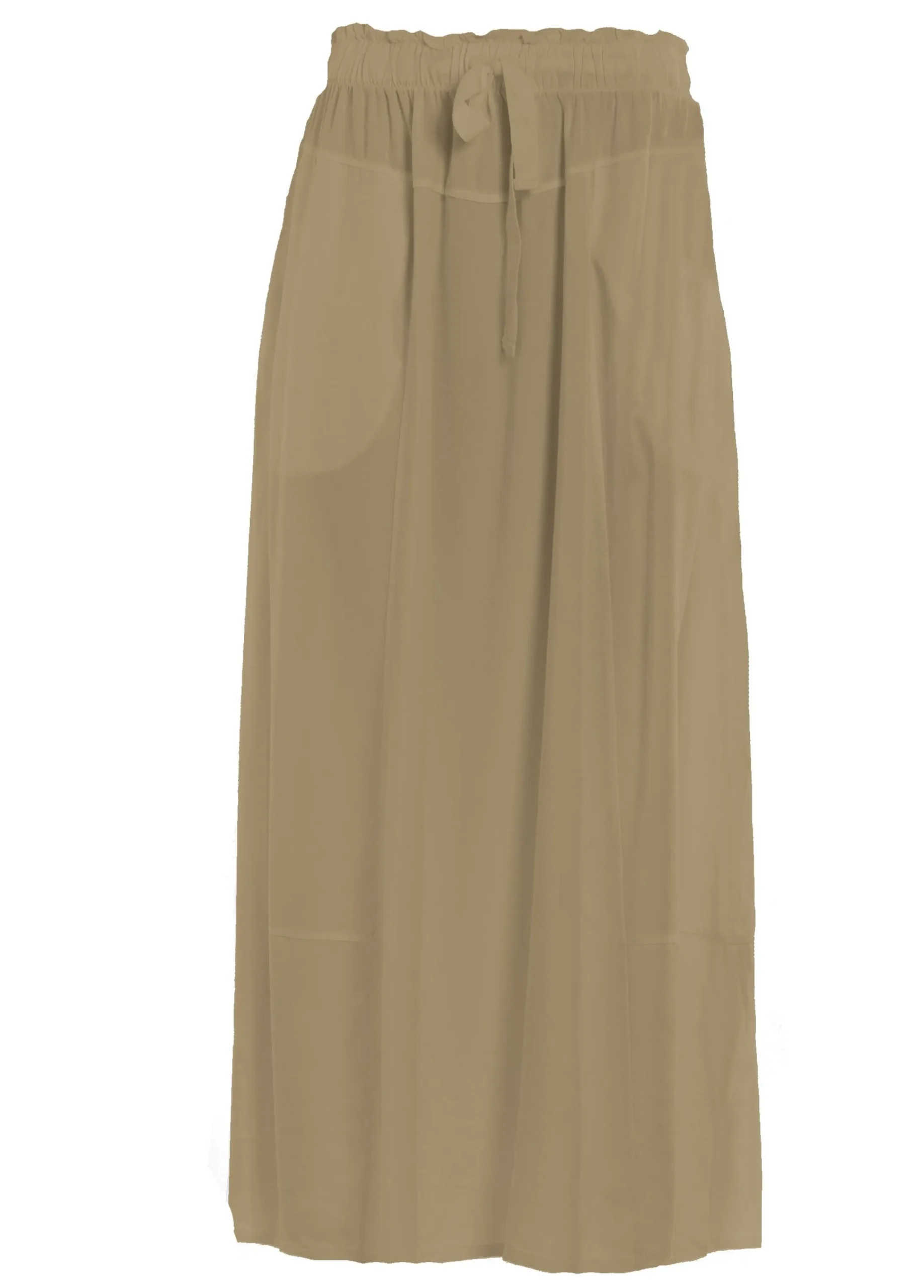 New Gonna Lunga In Twill Tencel Marrone Donna Vestiti, Gonne E Tute