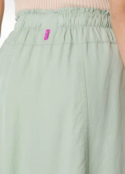 Sale Gonna Lunga In Twill Tencel Verde Donna Vestiti, Gonne E Tute