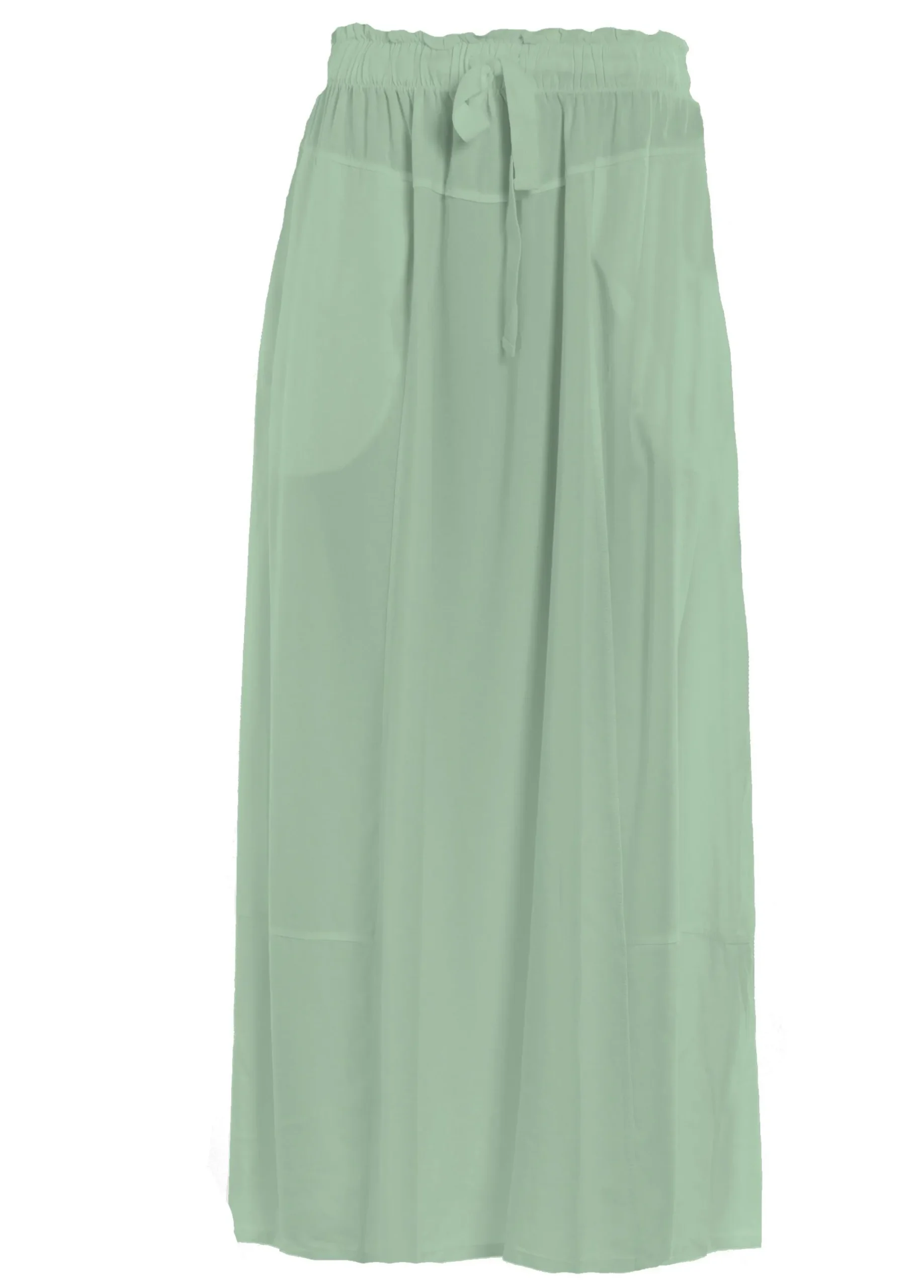 Sale Gonna Lunga In Twill Tencel Verde Donna Vestiti, Gonne E Tute