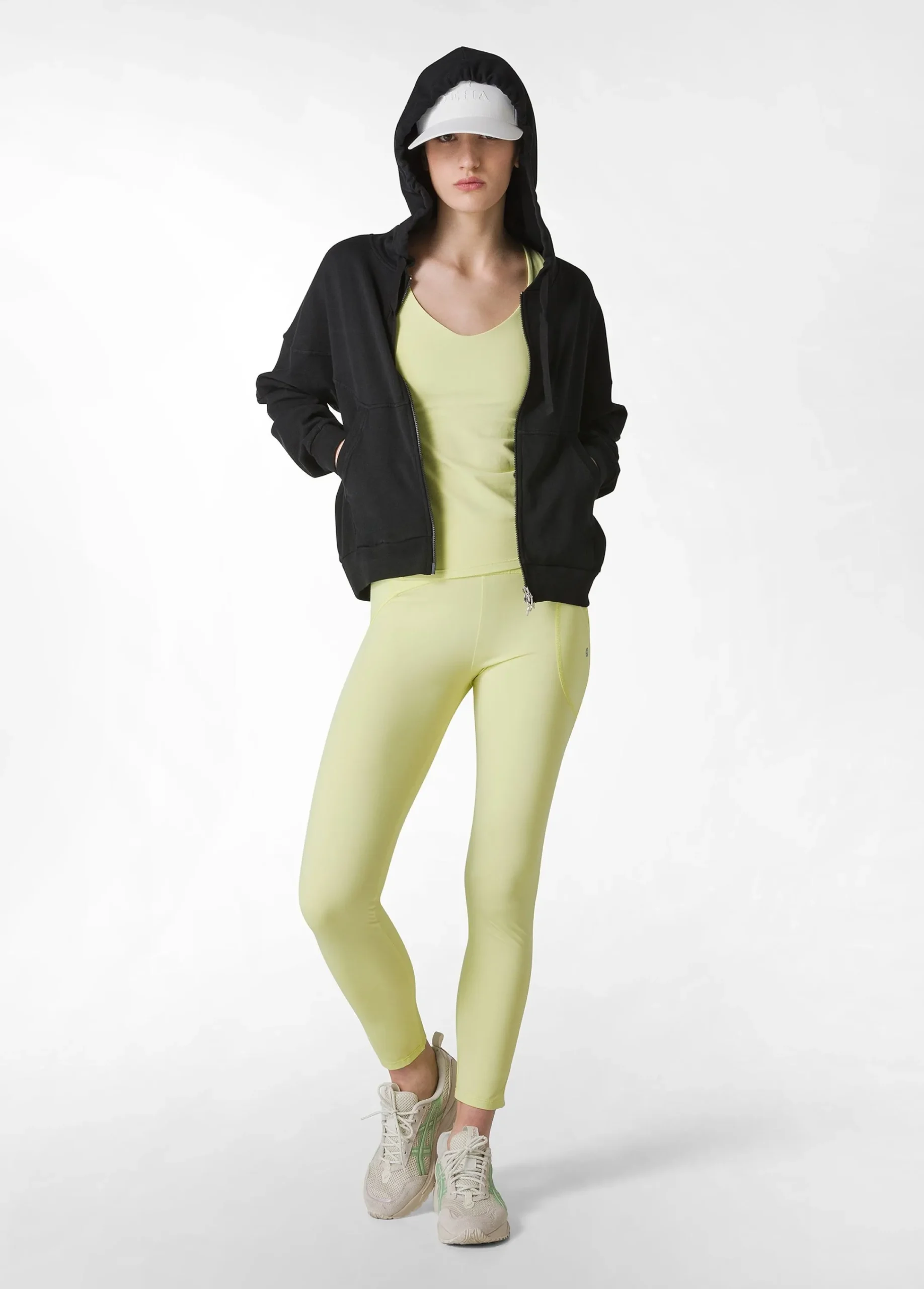 Cheap Leggings Con Tasca In Microfibra Reciclata Giallo Donna Leggings & Pantaloni Sportivi