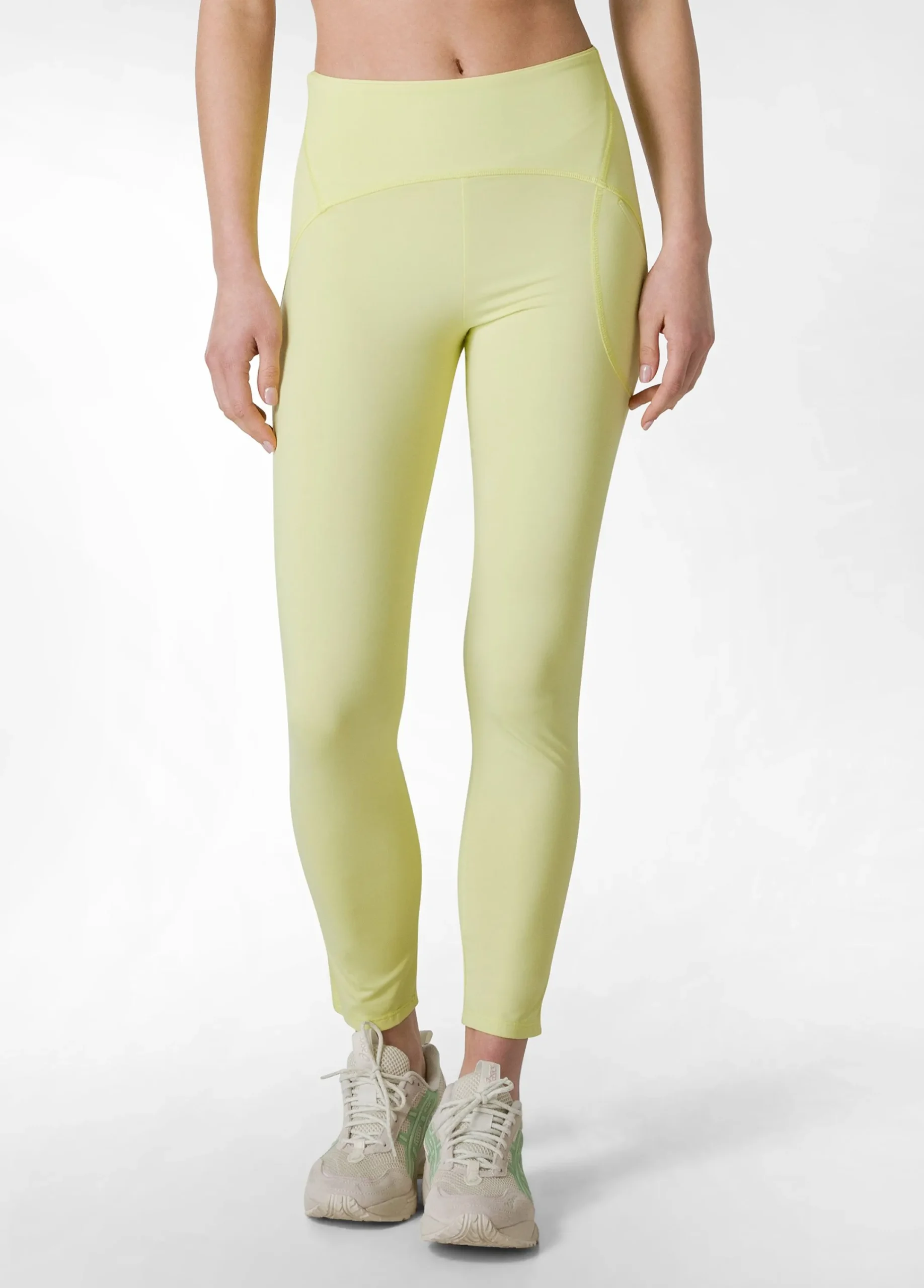 Cheap Leggings Con Tasca In Microfibra Reciclata Giallo Donna Leggings & Pantaloni Sportivi