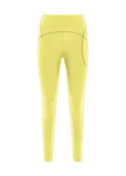 Cheap Leggings Con Tasca In Microfibra Reciclata Giallo Donna Leggings & Pantaloni Sportivi