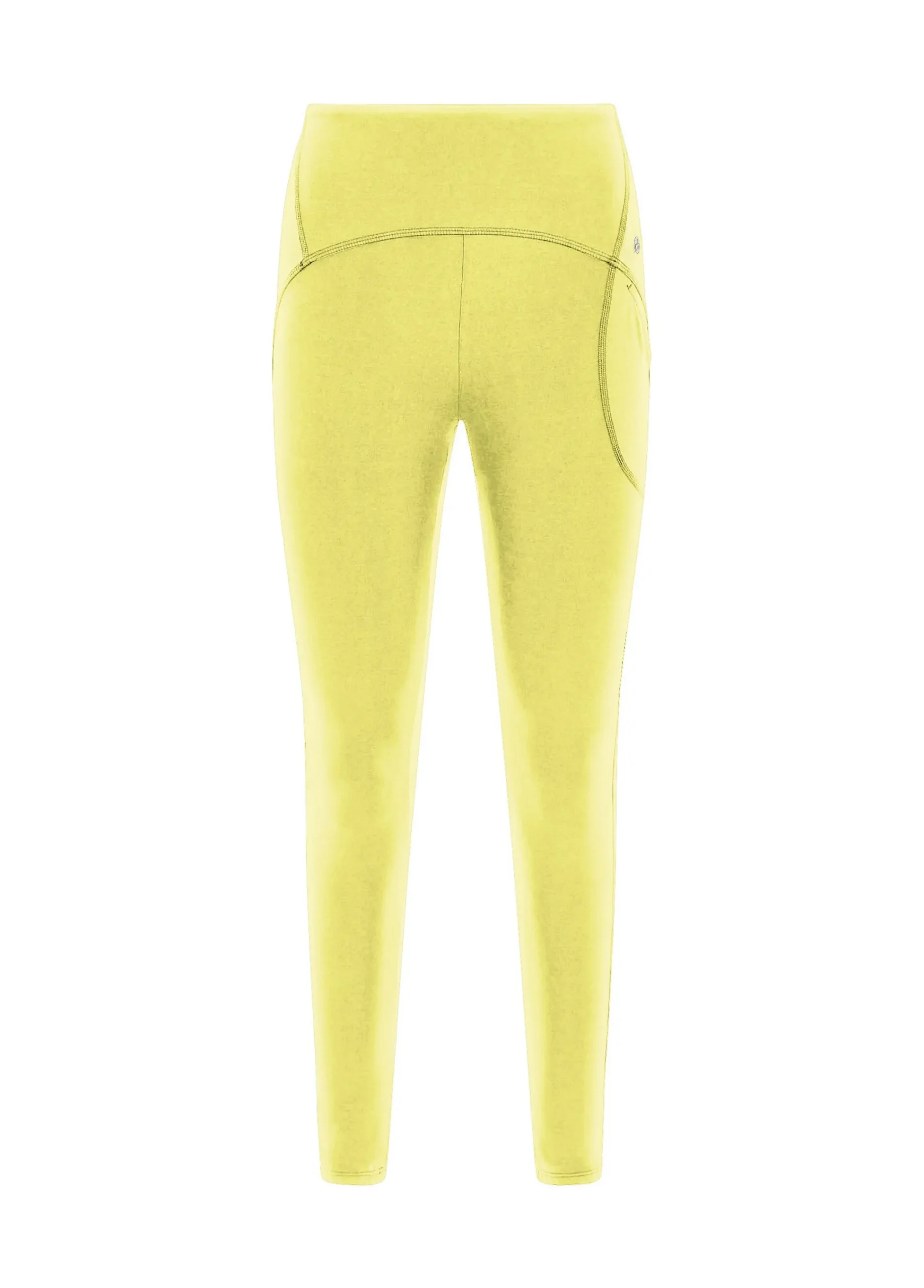 Cheap Leggings Con Tasca In Microfibra Reciclata Giallo Donna Leggings & Pantaloni Sportivi