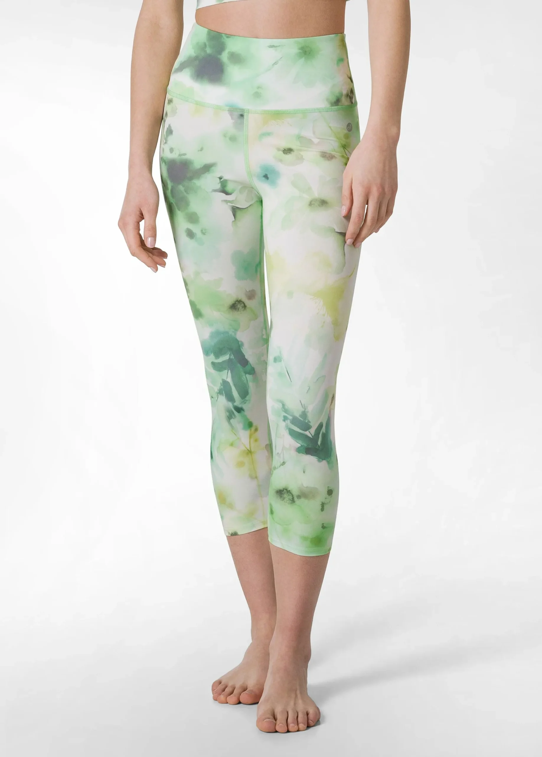 Hot Leggings 7/8 In Microfibra Riciclata Stampata Verd Donna Leggings & Pantaloni Sportivi