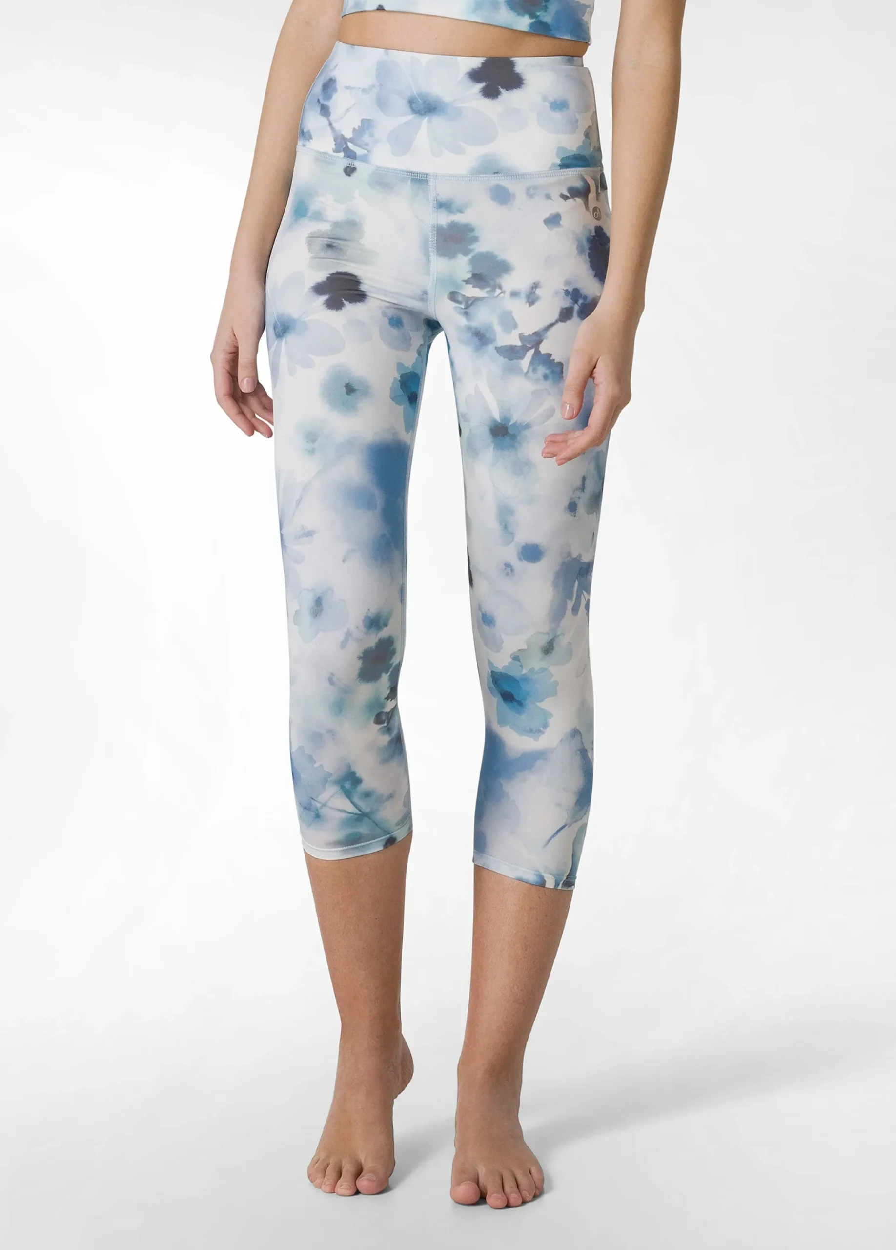 Online Leggings 7/8 In Microfibra Riciclata Stampata Blu Donna Leggings & Pantaloni Sportivi