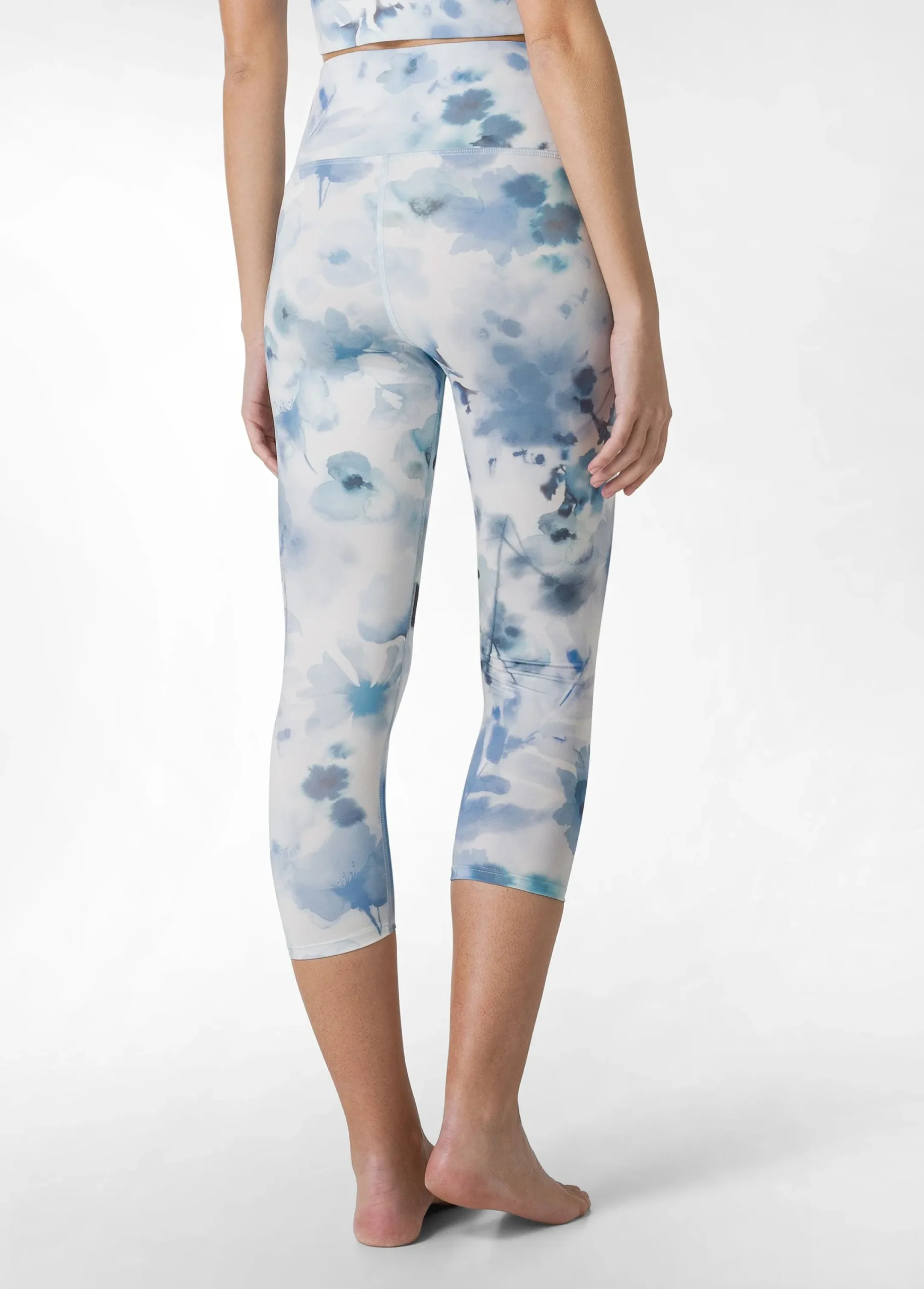 Online Leggings 7/8 In Microfibra Riciclata Stampata Blu Donna Leggings & Pantaloni Sportivi